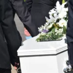 Funeral white coffin